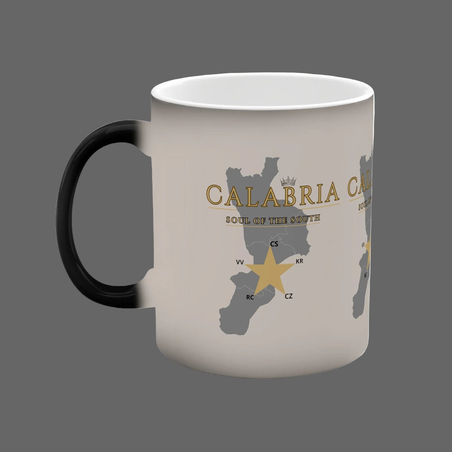 Color-Changing Mug — Calabria Map & "Cuore del Sud" Design, 11oz