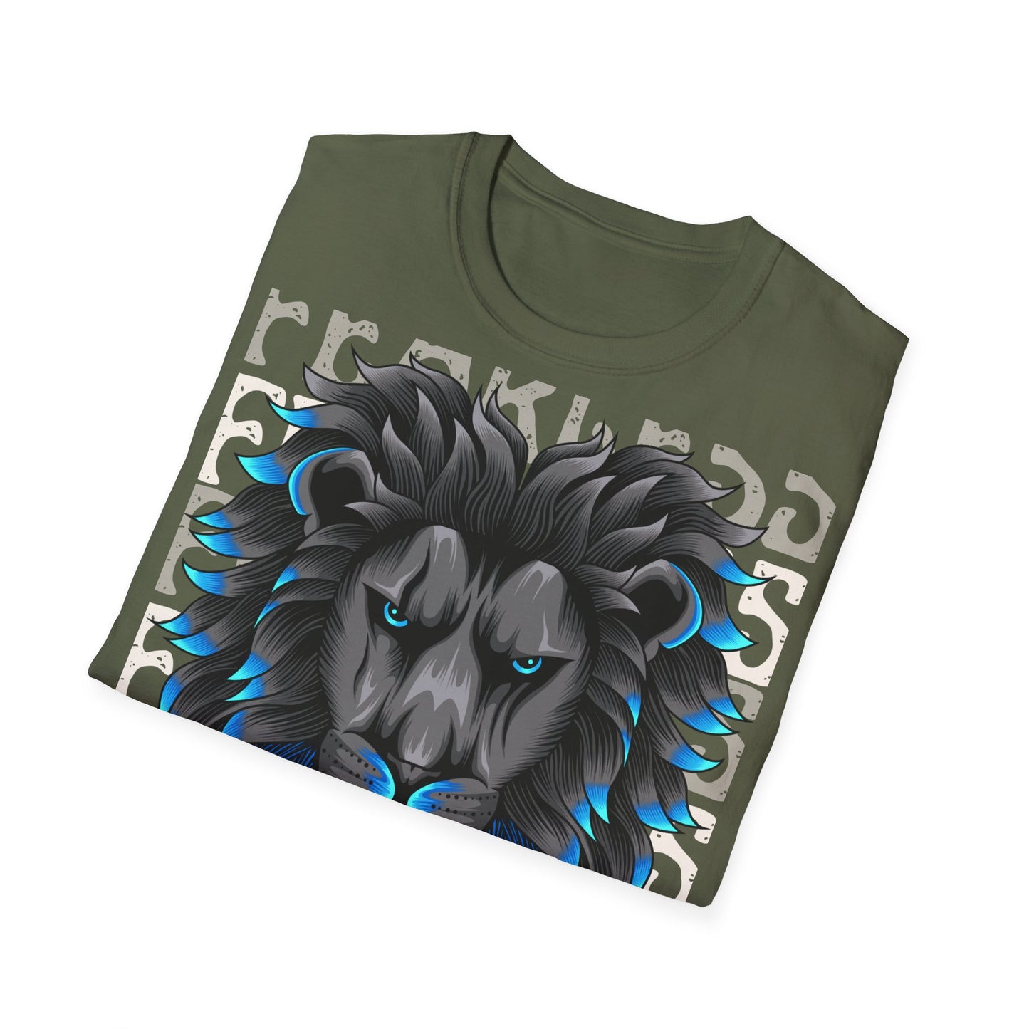 Fearless Lion T-Shirt — Blue Gradient Mane Graphic Tee