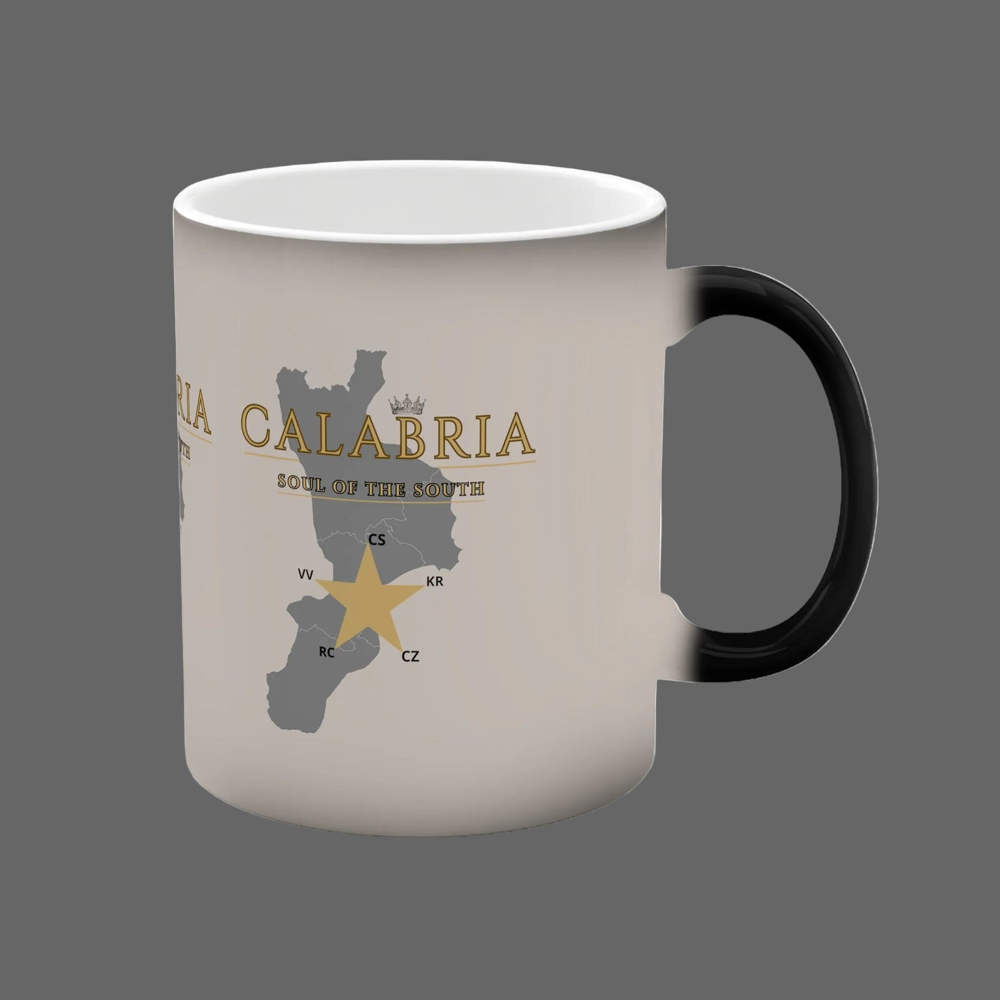 Color-Changing Mug — Calabria Map & "Cuore del Sud" Design, 11oz
