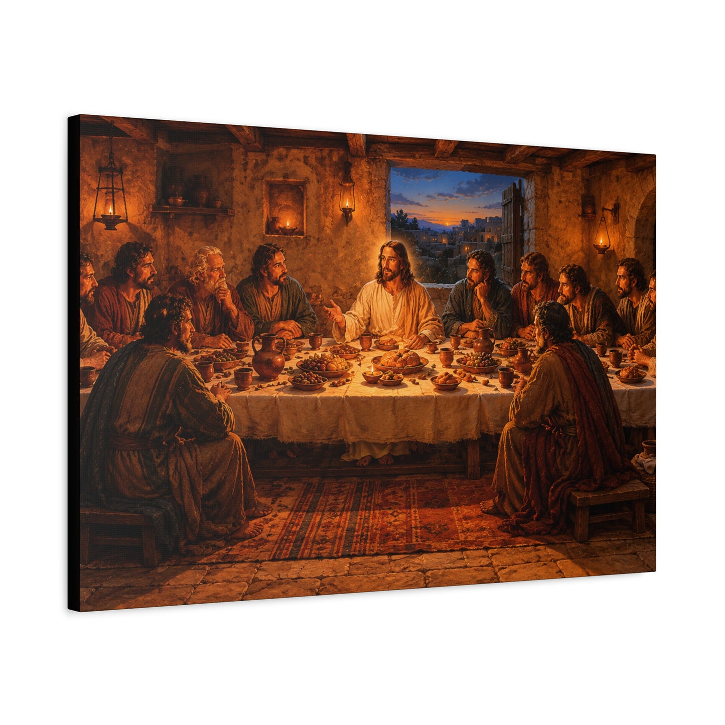 The Last Supper Matte Canvas Wall Art – Stretched 1.25" Religious Painting Print