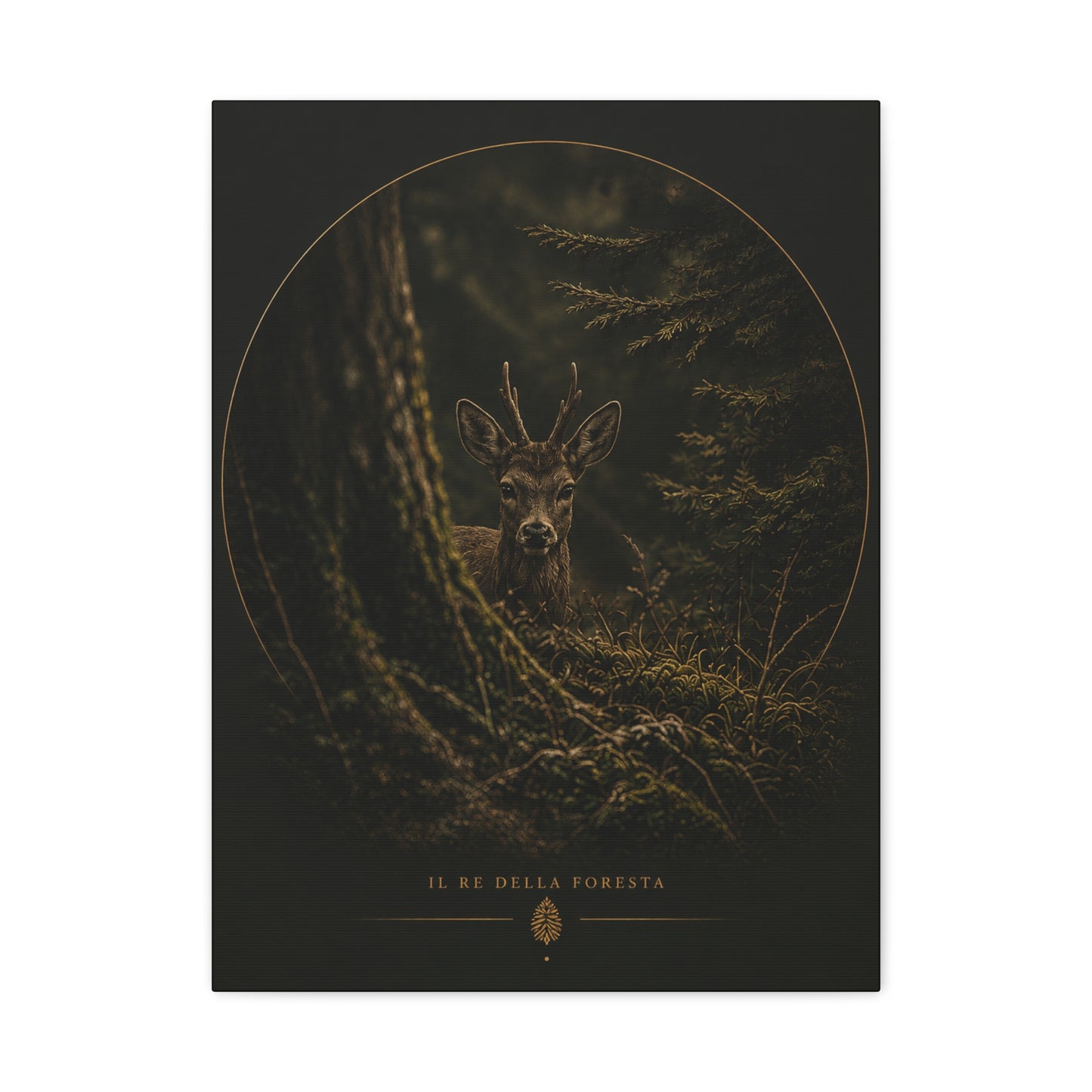 Forest Stag Portrait Matte Canvas