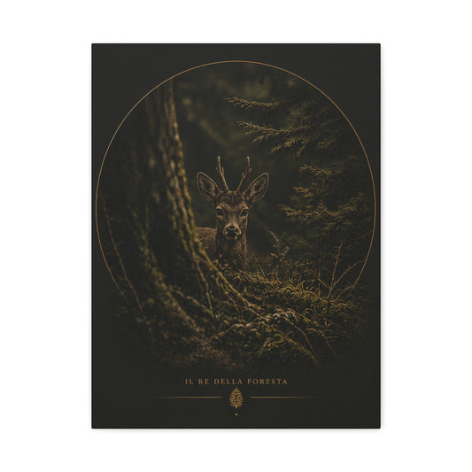 Forest Stag Portrait Matte Canvas