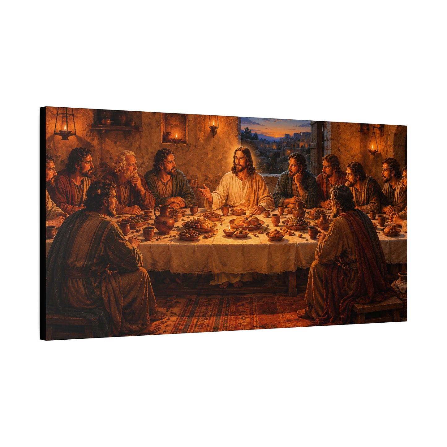 The Last Supper Matte Canvas Wall Art – Stretched 1.25" Religious Painting Print