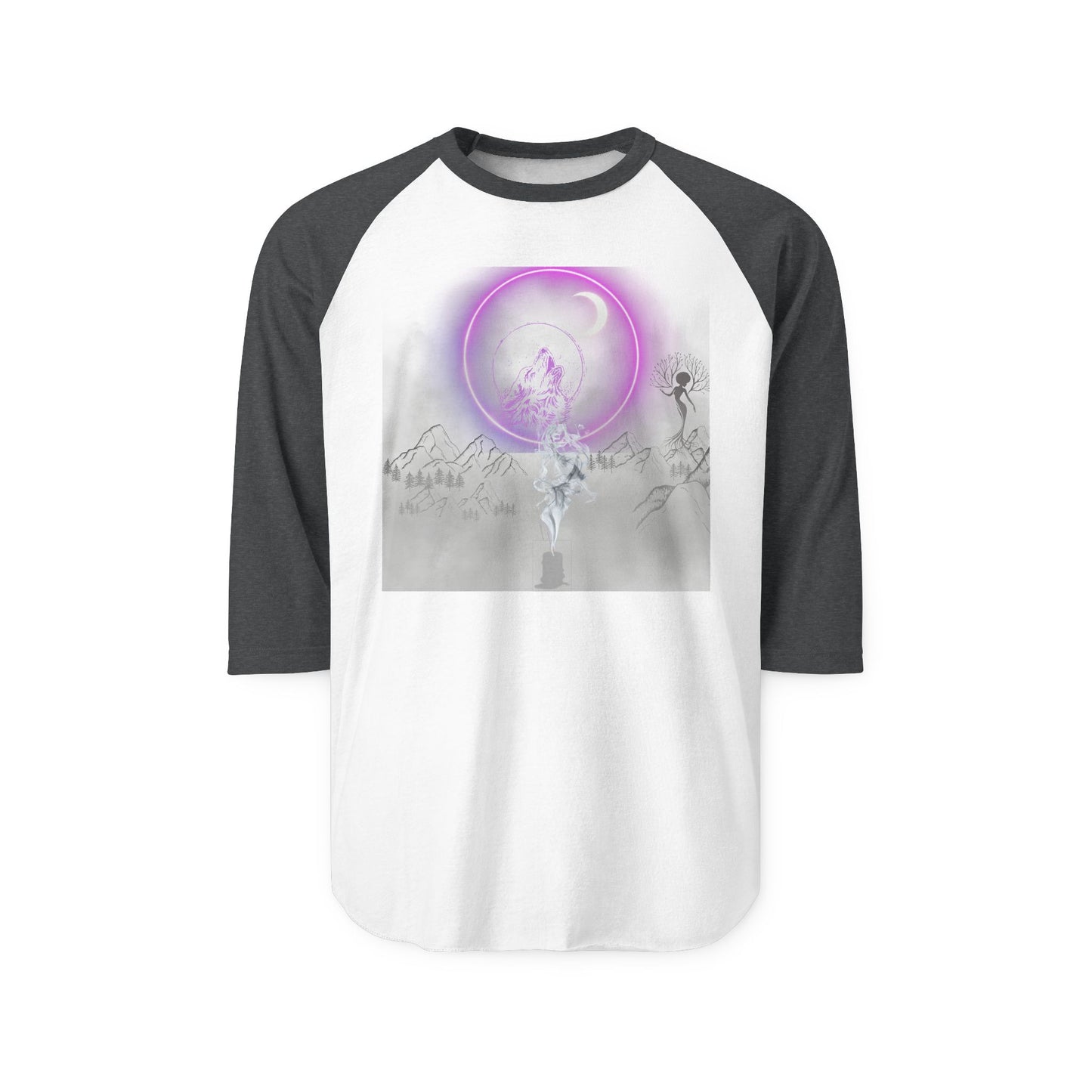 Mystic Moonlight Raglan Shirt — Neon Crescent Astral Design