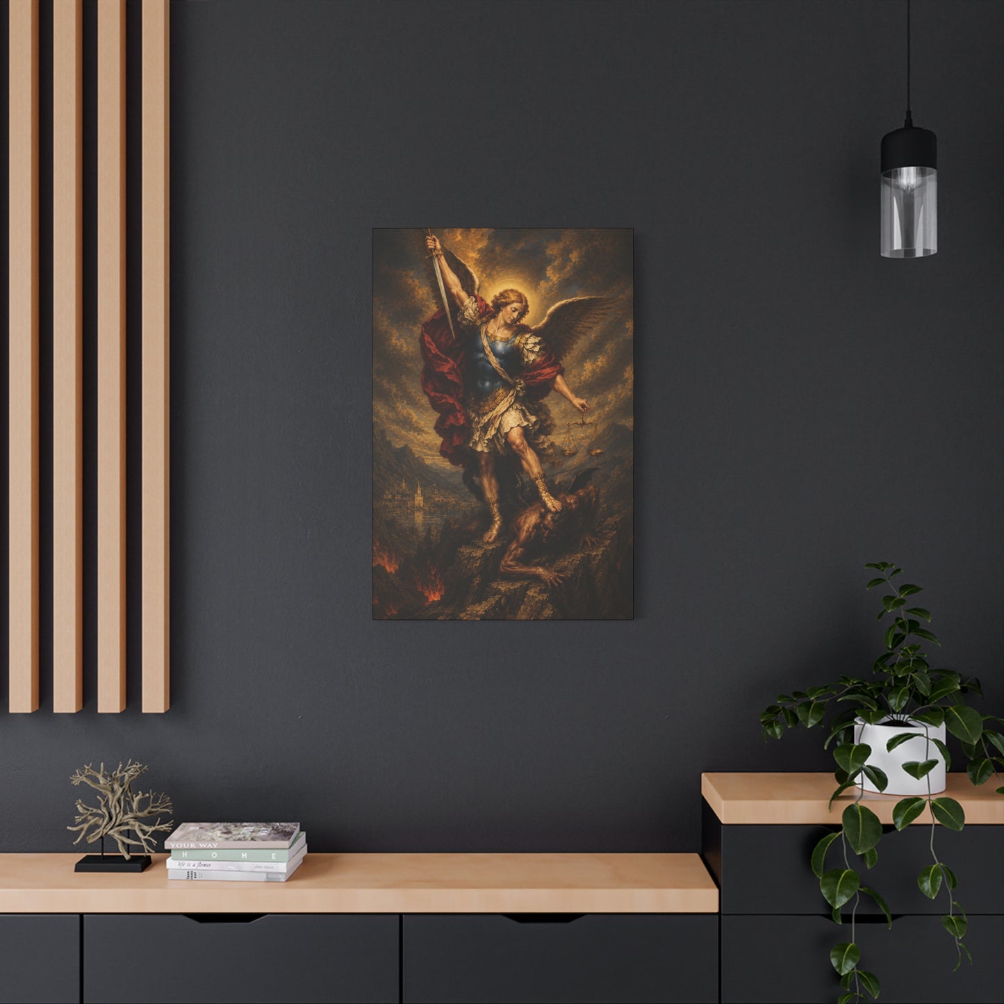 Archangel Saint Michael Matte Canvas Print — Classical Religious Wall Art