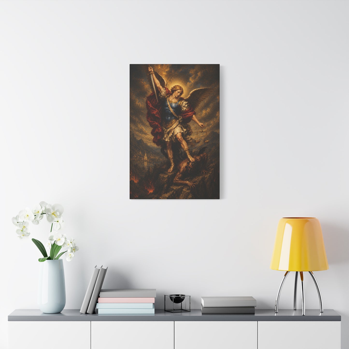 Archangel Saint Michael Matte Canvas Print — Classical Religious Wall Art