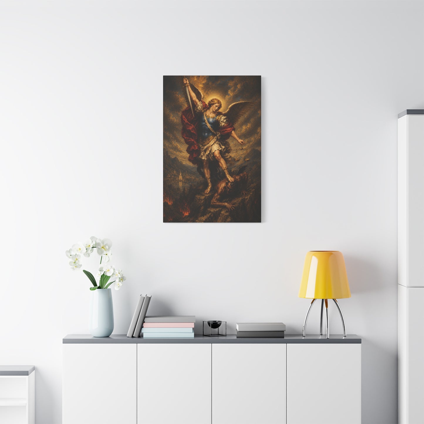 Archangel Saint Michael Matte Canvas Print — Classical Religious Wall Art
