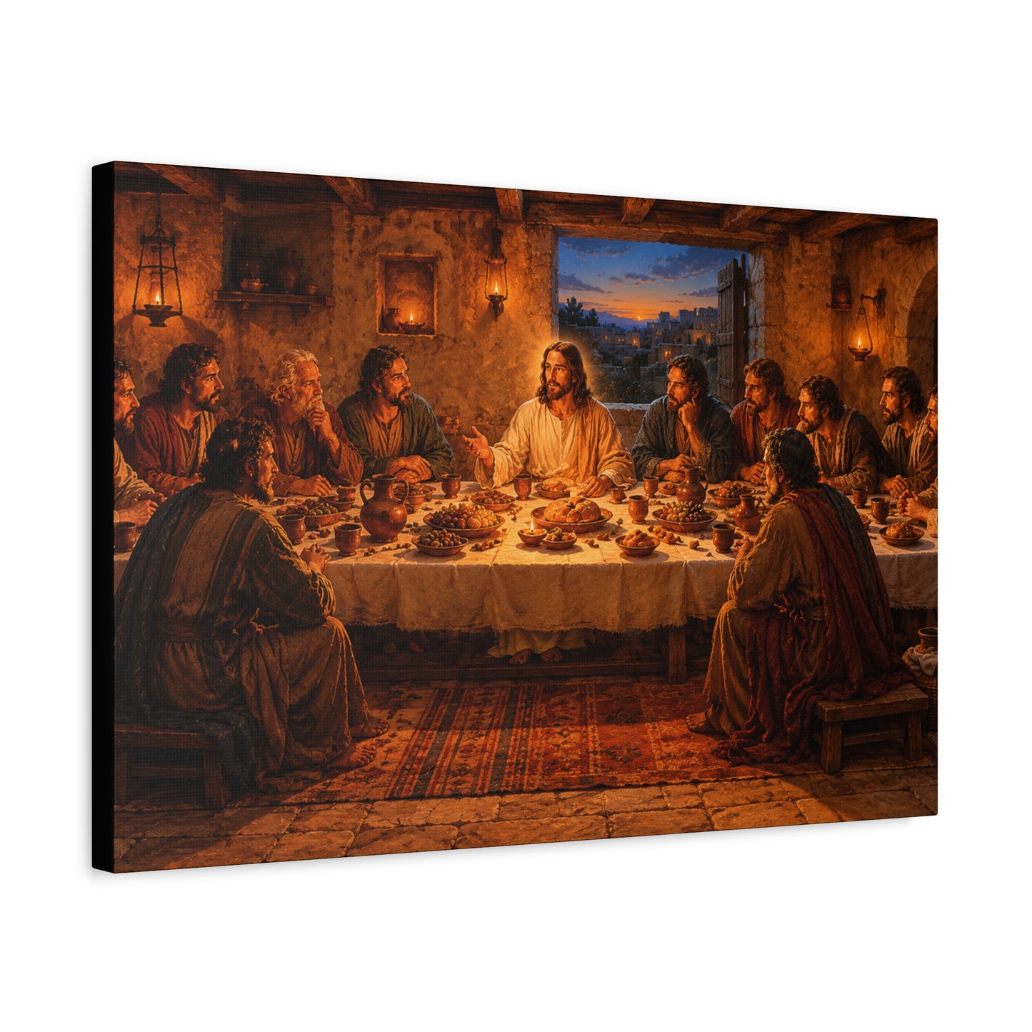 The Last Supper Matte Canvas Wall Art – Stretched 1.25" Religious Painting Print