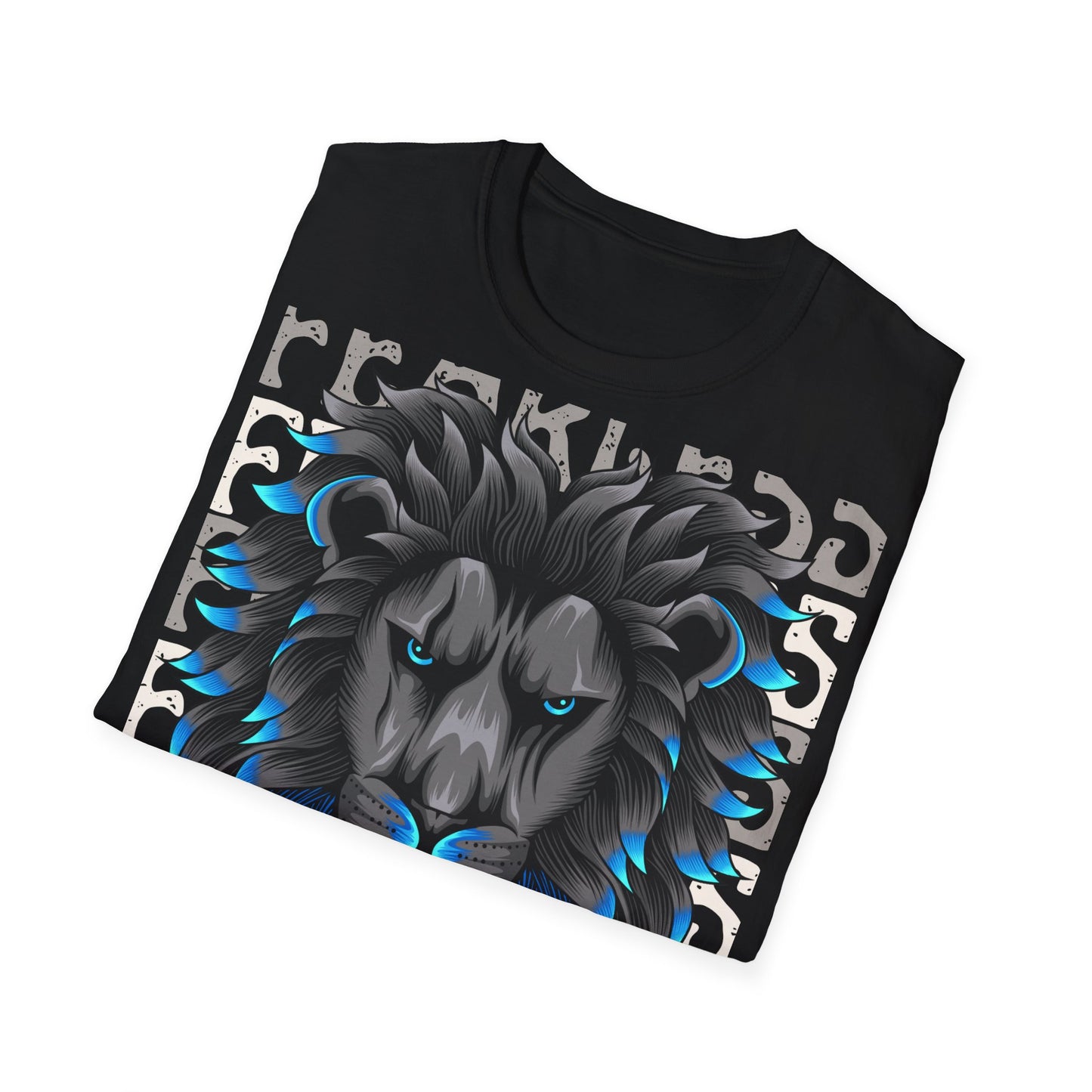 Fearless Lion T-Shirt — Blue Gradient Mane Graphic Tee