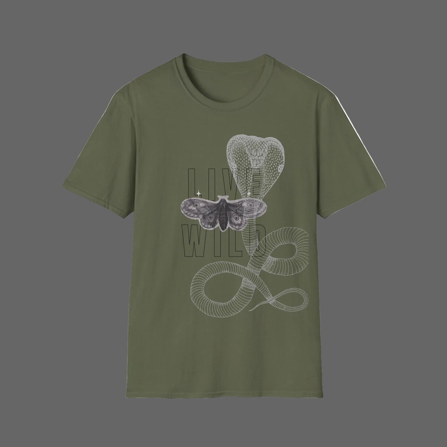 Live Wild Moth Graphic T-Shirt
