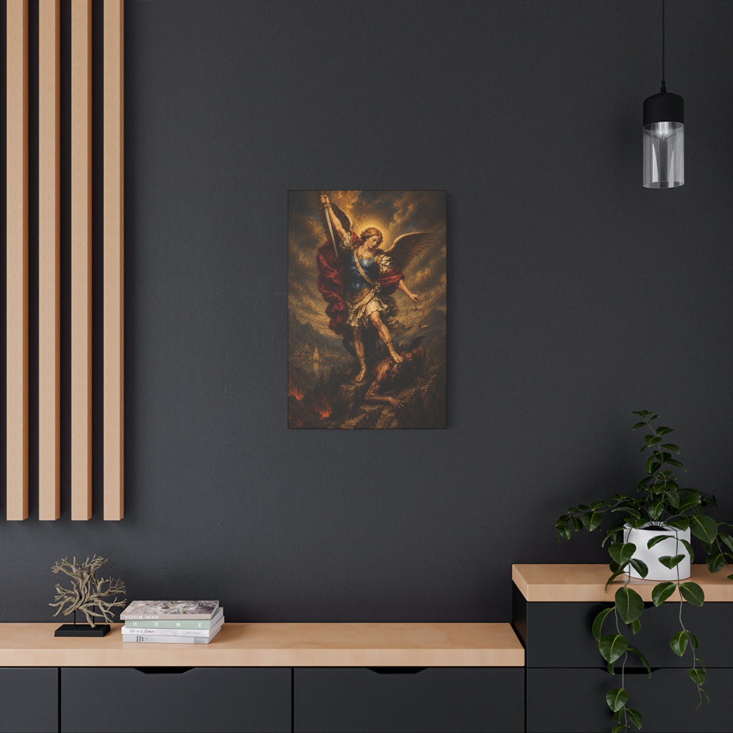 Archangel Saint Michael Matte Canvas Print — Classical Religious Wall Art
