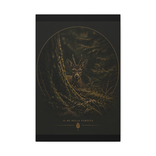 Forest Stag Portrait Matte Canvas