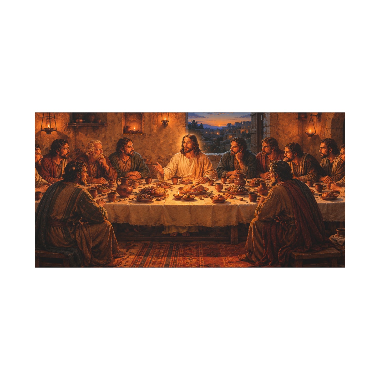 The Last Supper Matte Canvas Wall Art – Stretched 1.25" Religious Painting Print