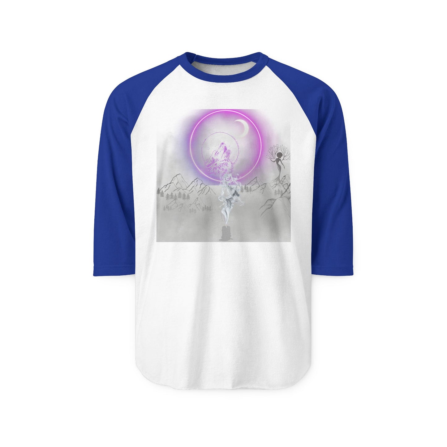 Mystic Moonlight Raglan Shirt — Neon Crescent Astral Design