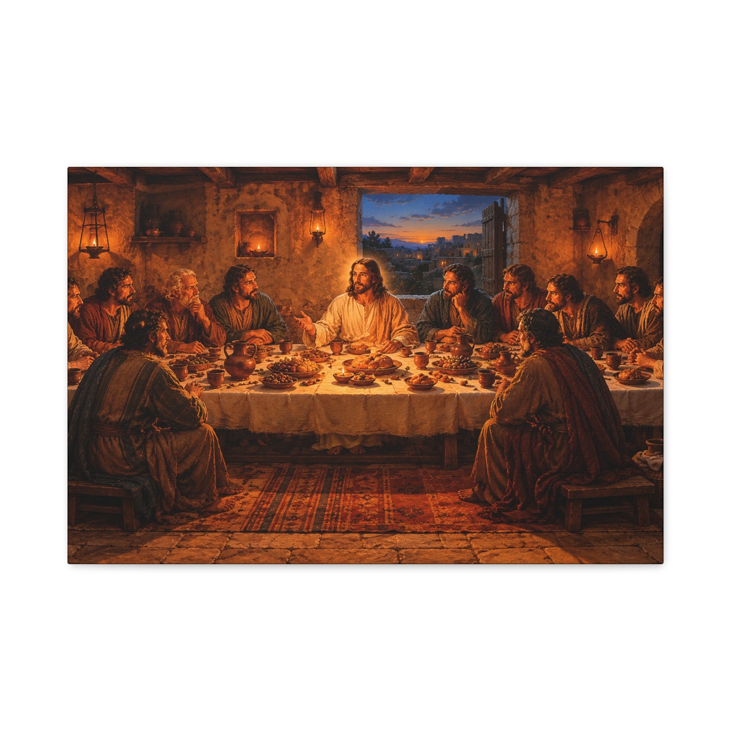 The Last Supper Matte Canvas Wall Art – Stretched 1.25" Religious Painting Print
