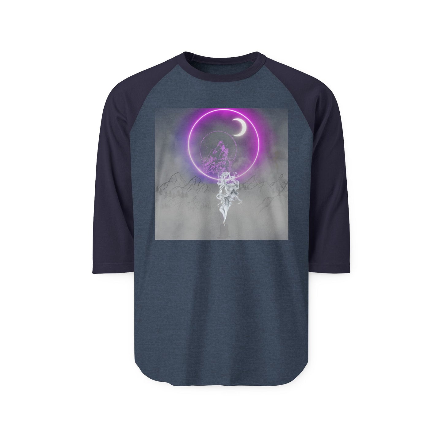 Mystic Moonlight Raglan Shirt — Neon Crescent Astral Design