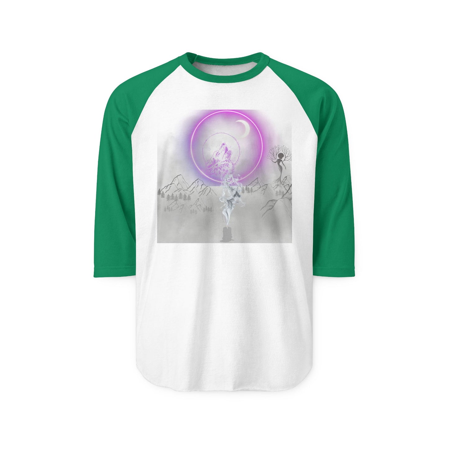 Mystic Moonlight Raglan Shirt — Neon Crescent Astral Design