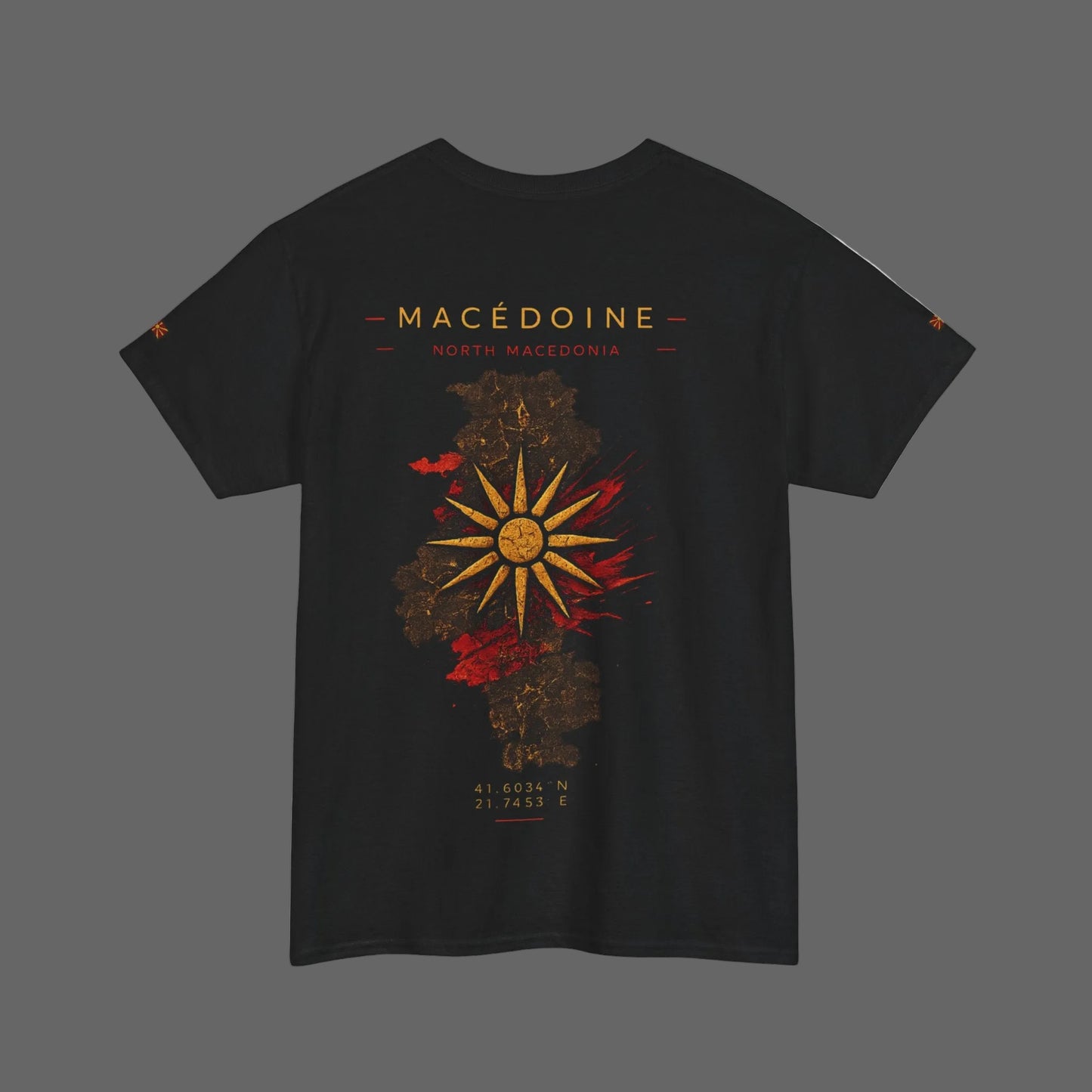 Macedoine Graphic Tee — Sunburst Map Backprint T‑Shirt