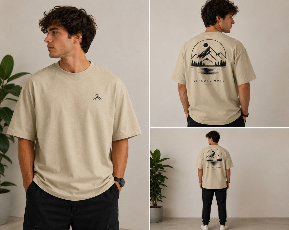 Unisex organic oversized high neck t-shirt