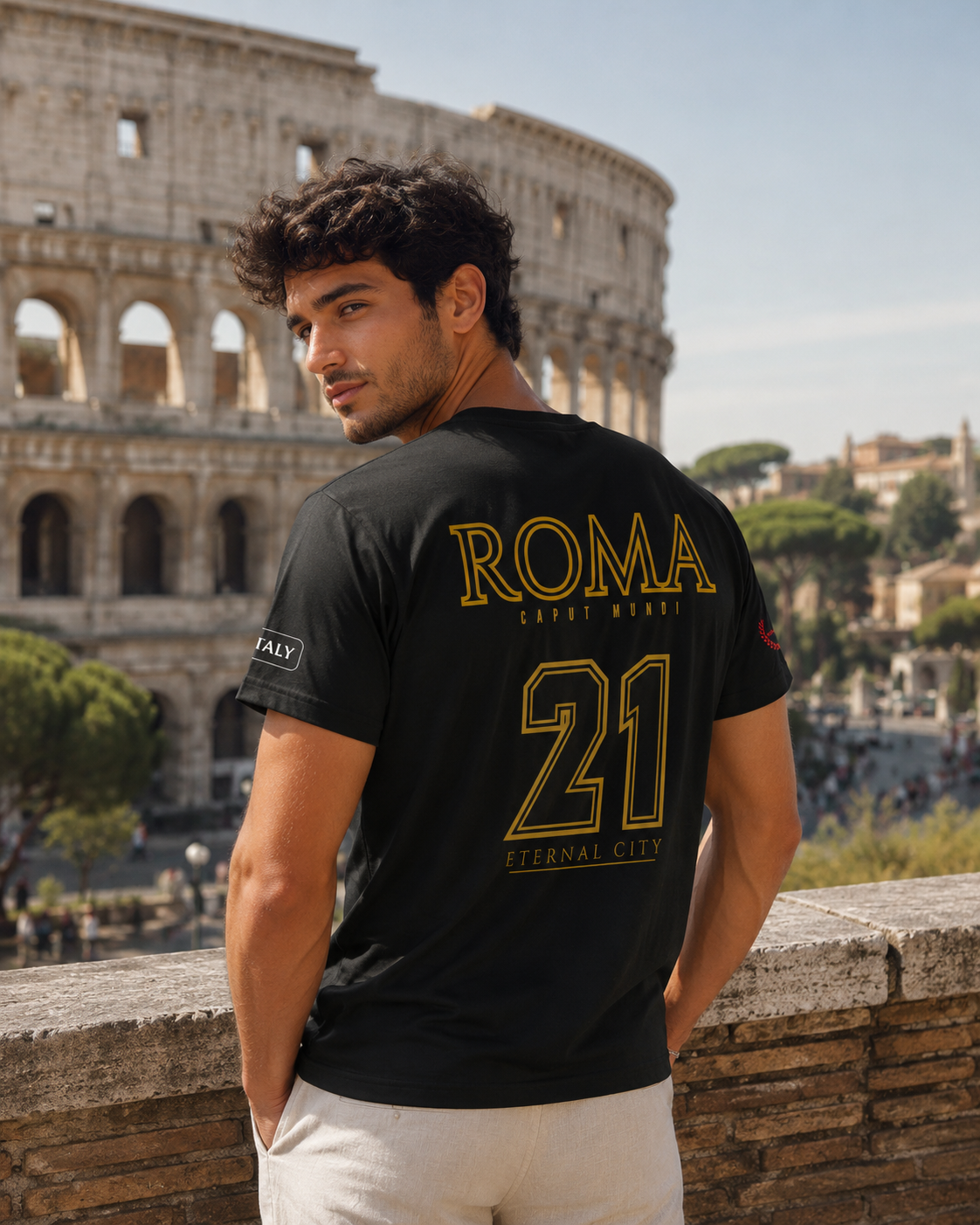 T-Shirt — '21 SPQR' Roman Vintage Chest Logo Tee