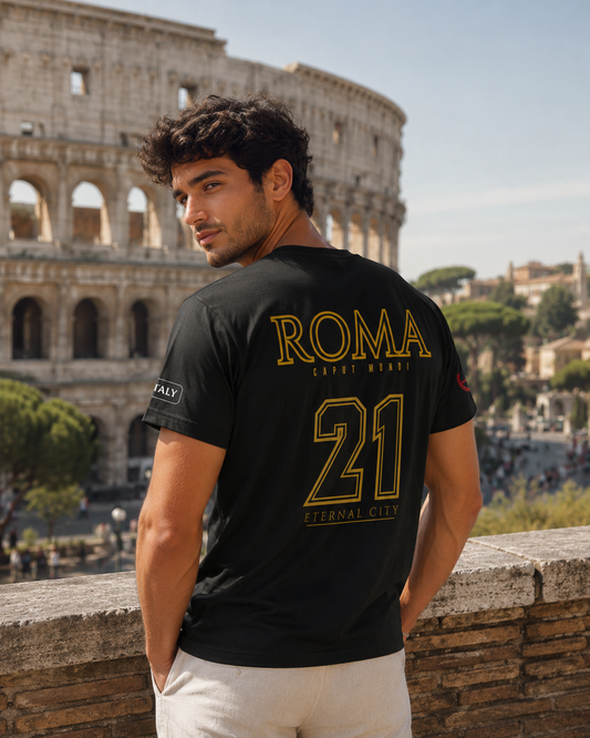 T-Shirt — '21 SPQR' Roman Vintage Chest Logo Tee