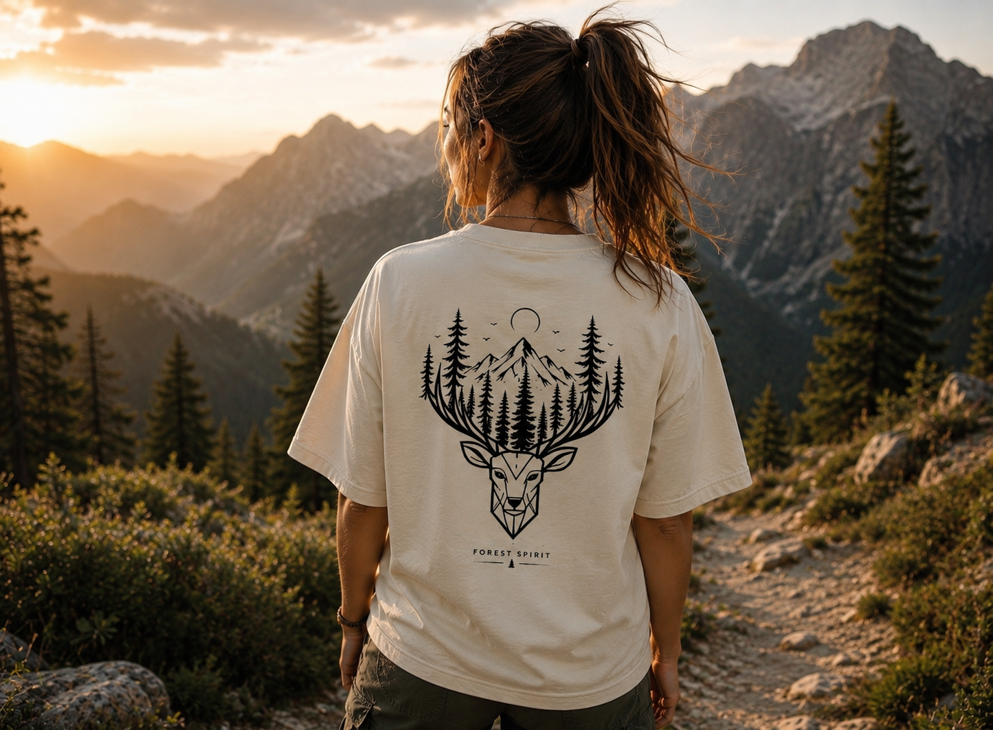 Unisex organic oversized high neck t-shirt